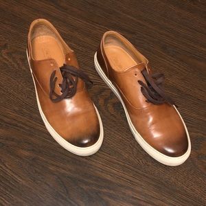 Saks Fifth Ave. leather canvas sneakers